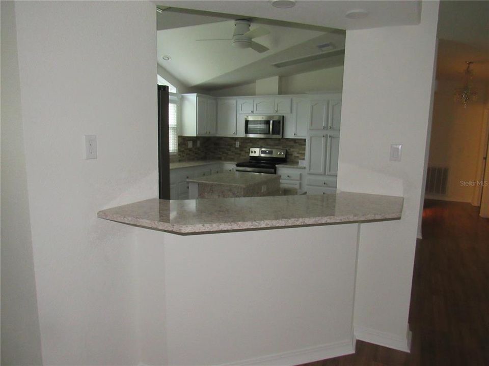 COUNTER INTO KITCHEN