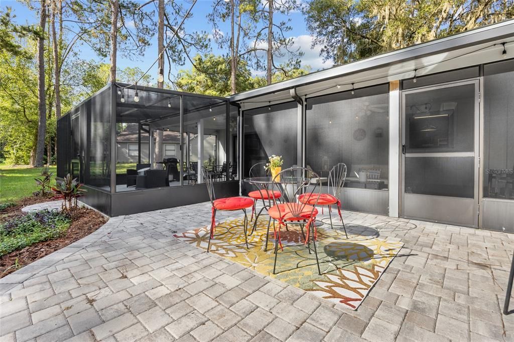 Extended paved porch area.