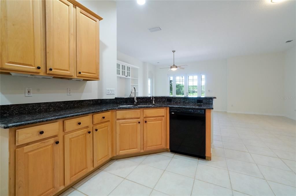 kitchen features granite countertops