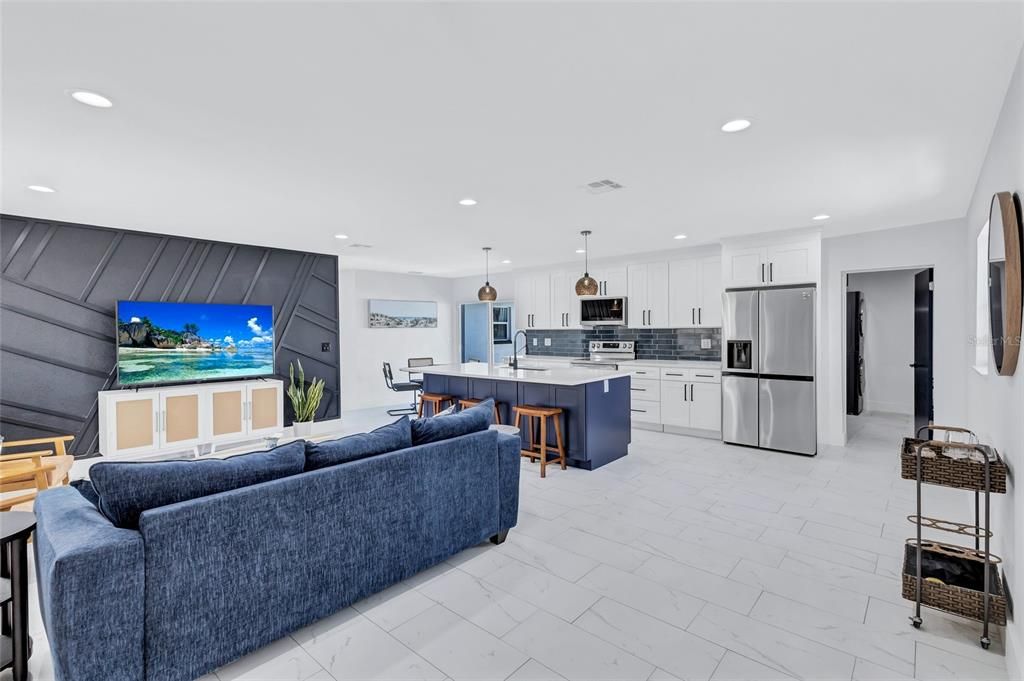 Laundry room and pantry to the right of the kitchen