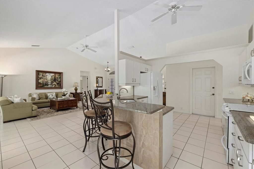 Kitchen open to Living Room