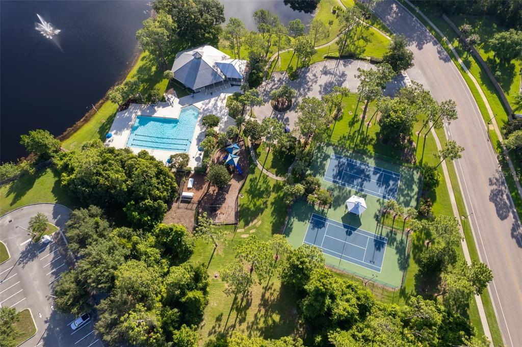 Clubhouse/Pool/Tennis Courts/Pond with water feature