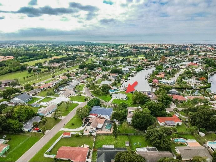 Aerial of neighborhood