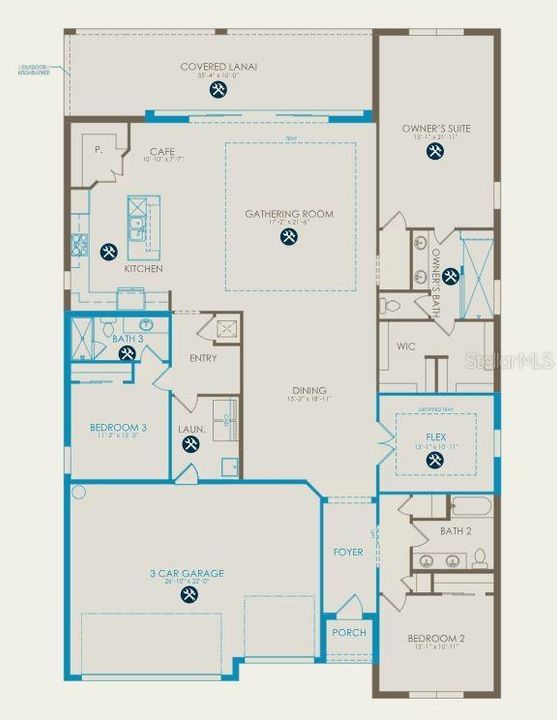 Floor plan with options selected