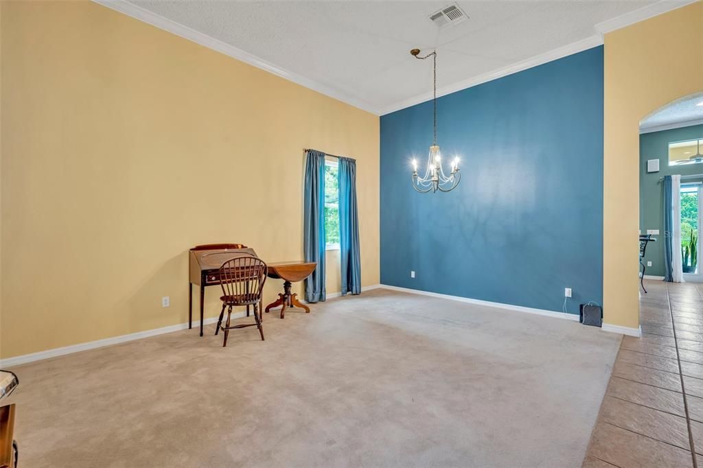 View from entrance of home.  Formal living to left and dining room