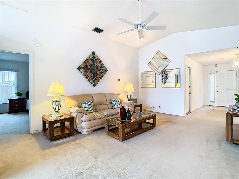 Living room, view toward entry way