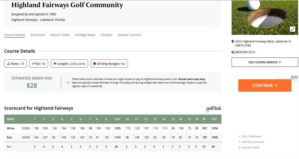 Golf Course Info