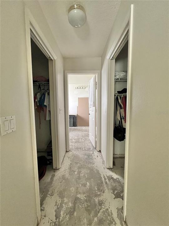 Master bedroom has two walk-in closets