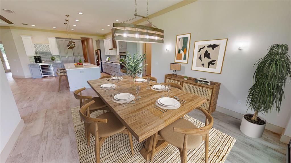 **Virtually staged - Dining area and kitchen