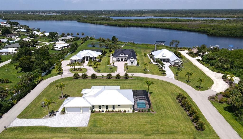 Aerial view of waterfront