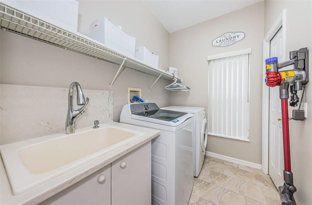 Laundry Room, sink, closet, shelving