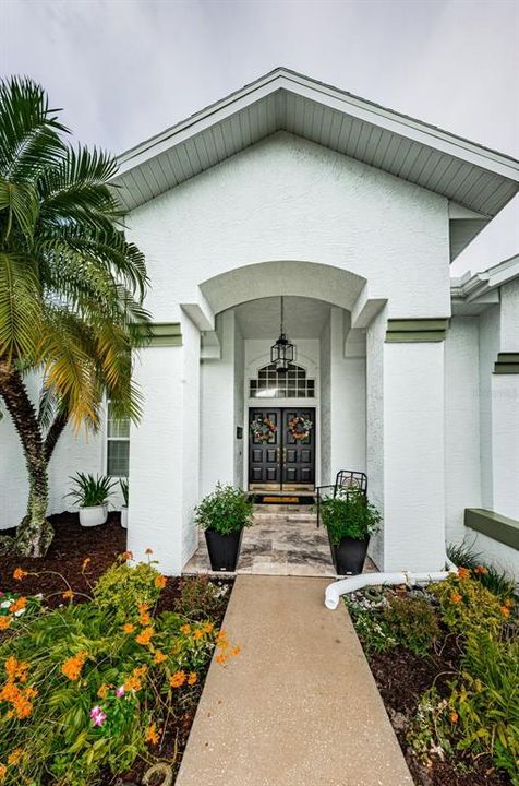 Travertine entry