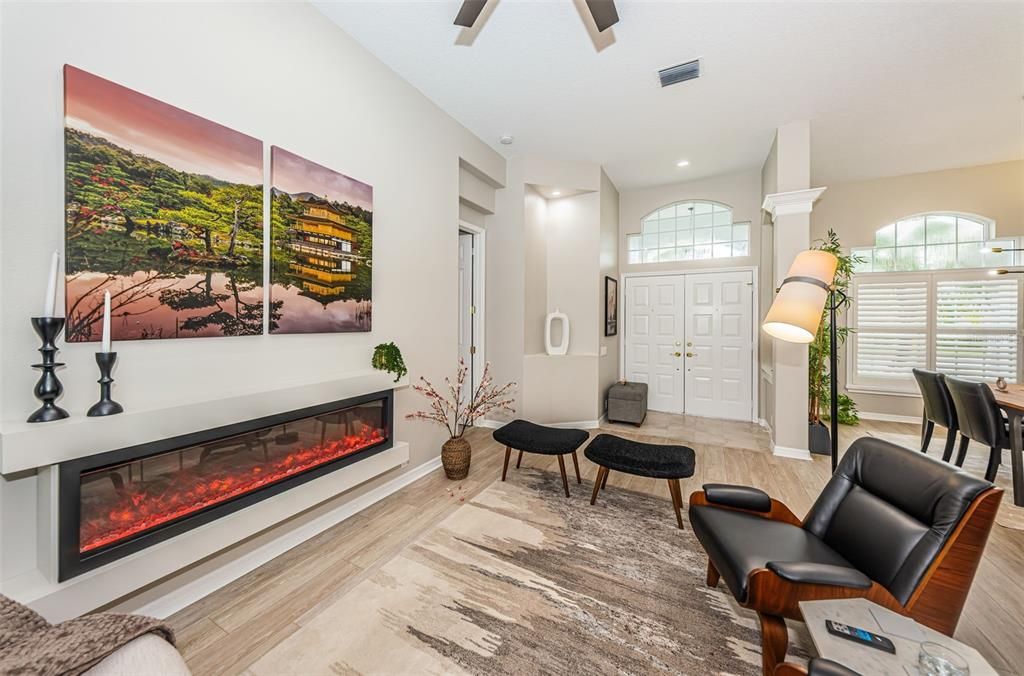 Foyer and Fireplace