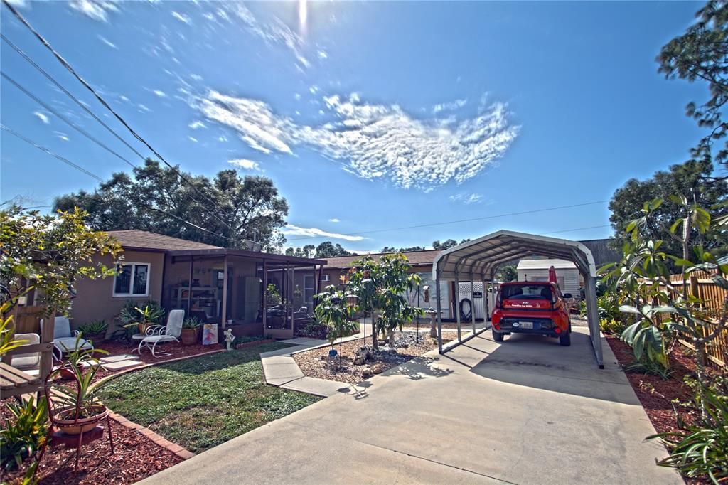 Carport and driveway