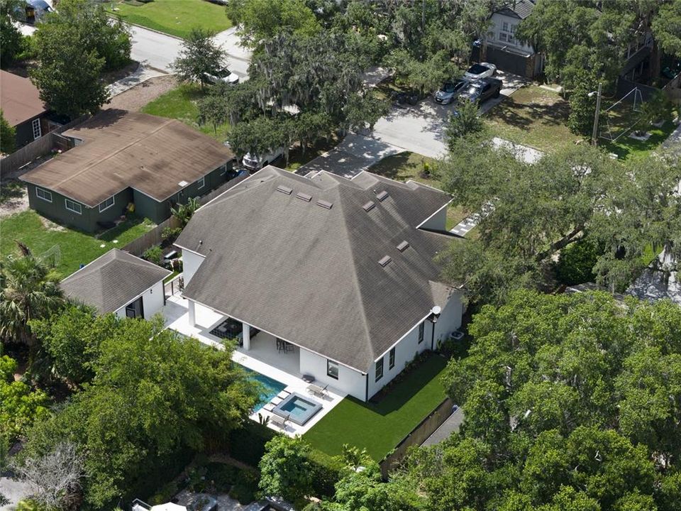 Aerial view of the home.