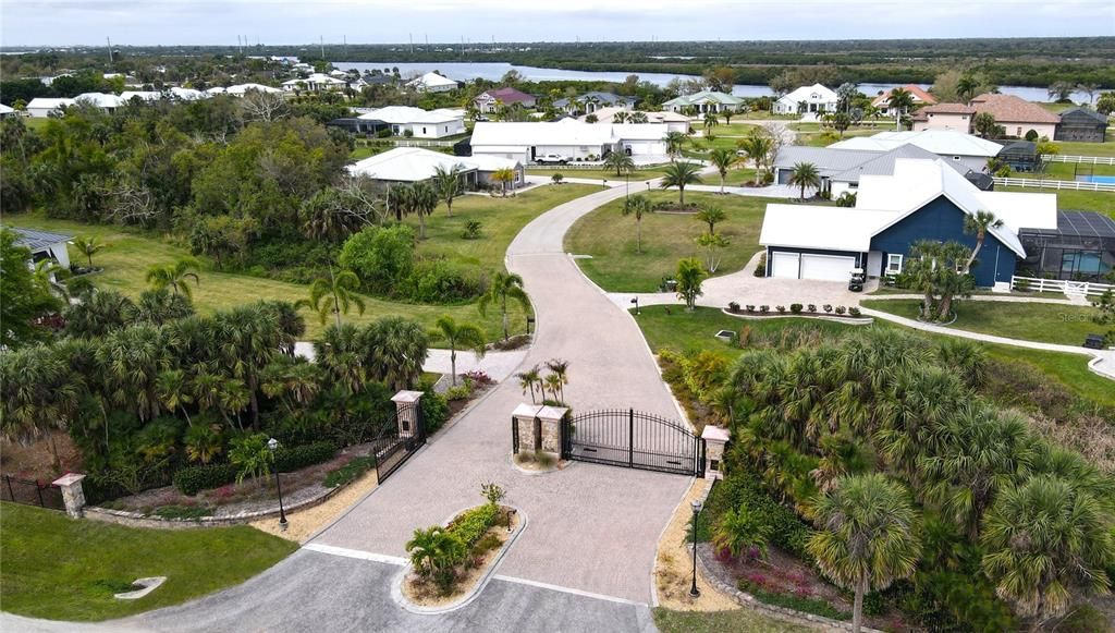 Aerial view of main gate