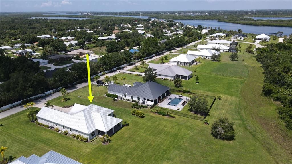 Rear aerial view of home