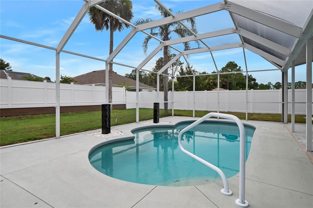 Pool overlooking very private back yard