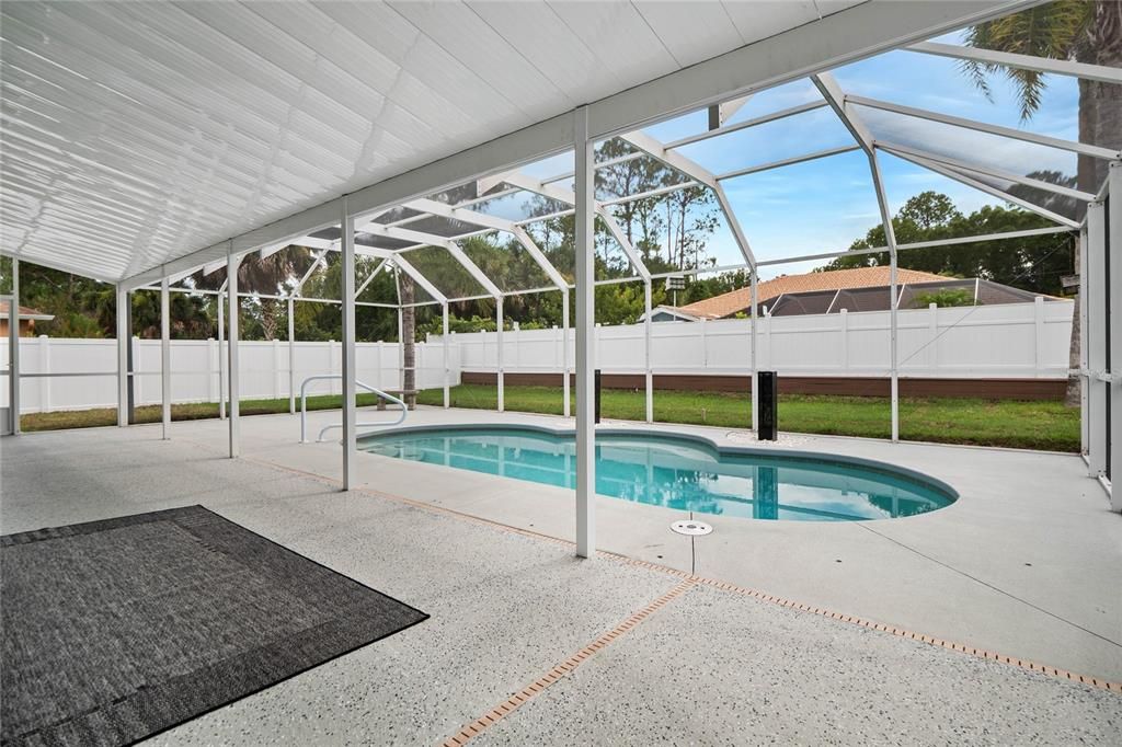 Large outside porch area under the roof