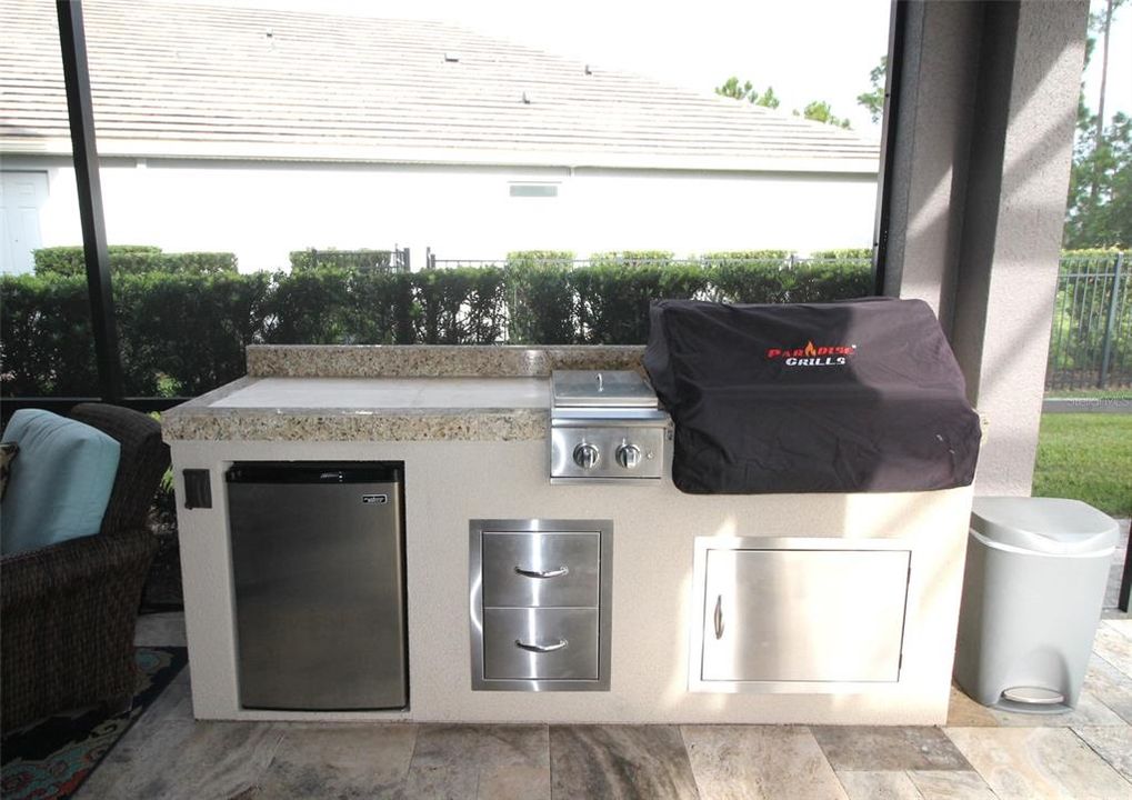 Summer Kitchen with Grill, Side Burner & Refrigerator