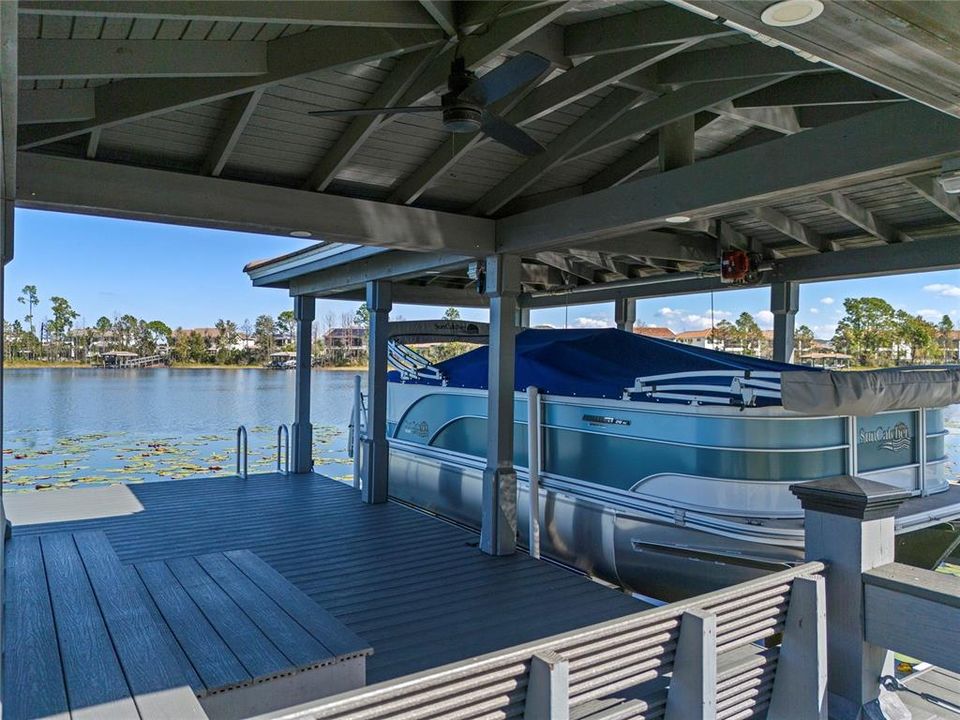 Large Covered Dock with 2 Benches and Custom Table