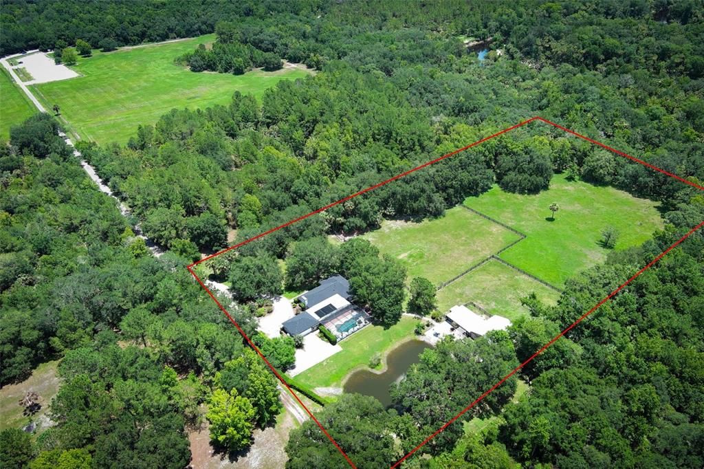 Aerial of drive and property