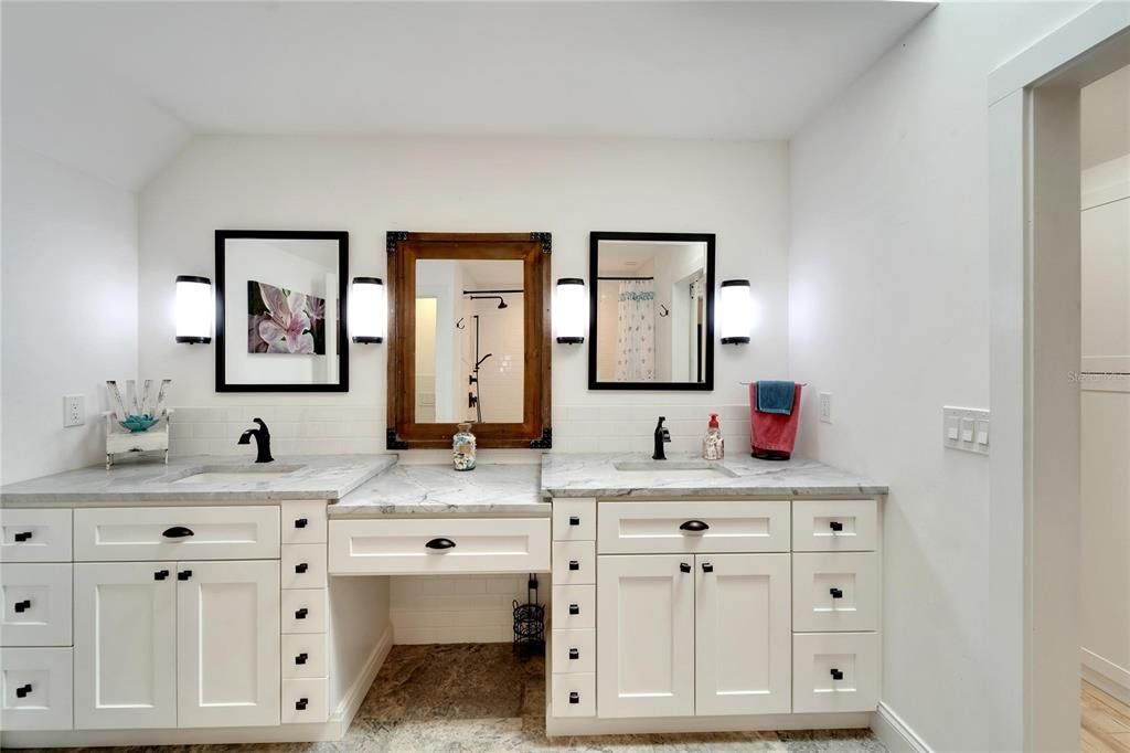 Upstairs double sinks