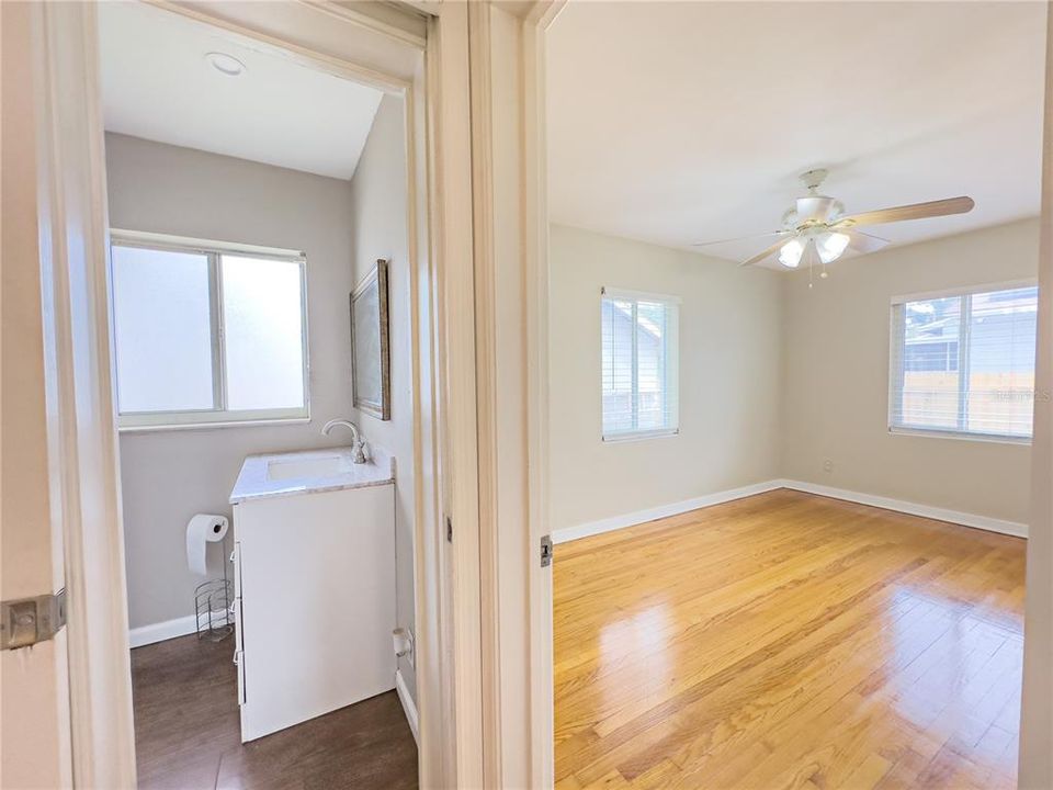 View of Master Bedroom and partial view of master bathroom