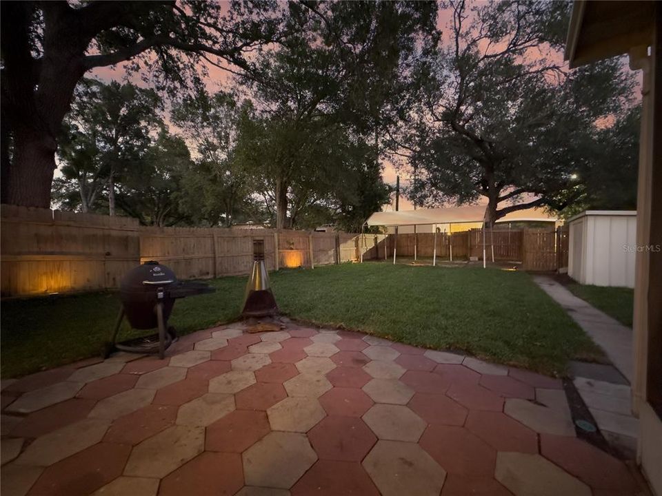 Evening view of back yard with all new PROVISTA SOD