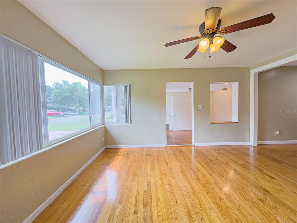 Living room view with view of entrance to great room...