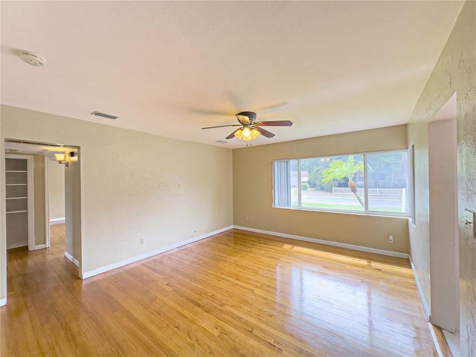 Living room and front yard view