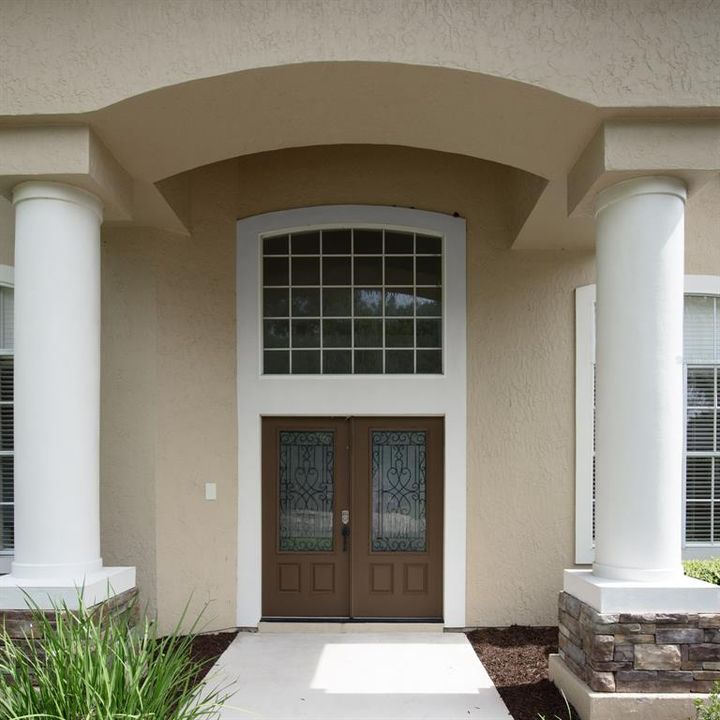 Double door front entryway.