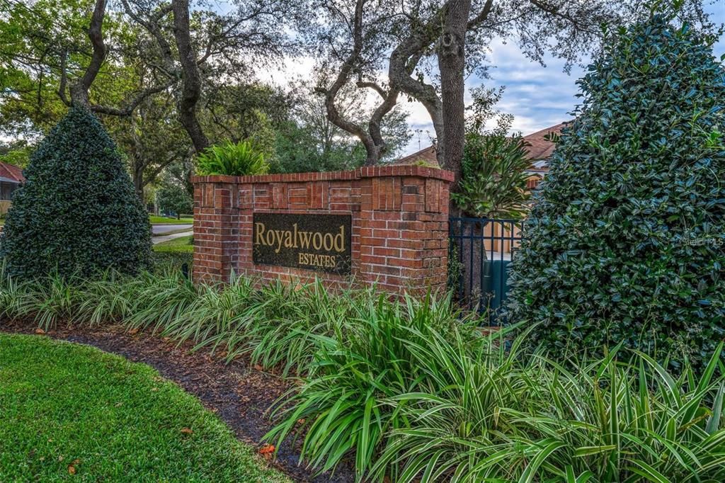 Royalwood Estates sign.