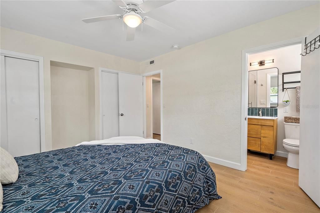 Master bedroom with 2 built in closets.