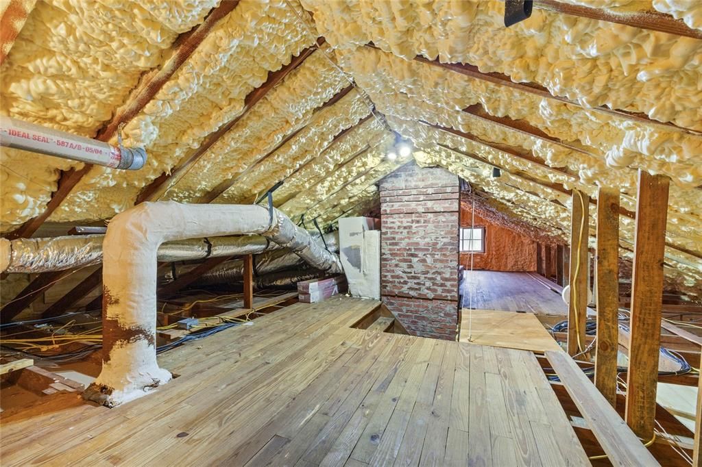 walk in attic w/ spray foam insulation