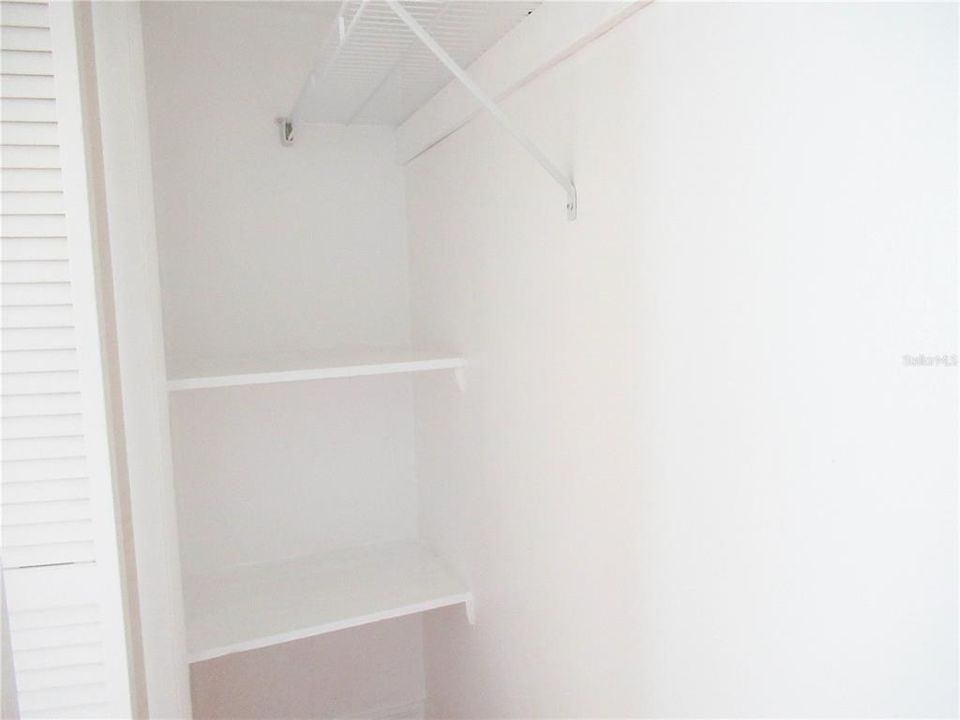 Shelves on left in closet