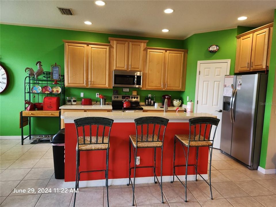 Kitchen with barstools