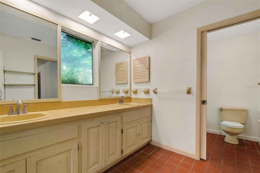 extra-long dual sink vanity.