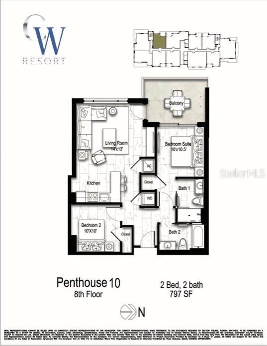 Active With Contract: $830,340 (2 beds, 2 baths, 795 Square Feet)