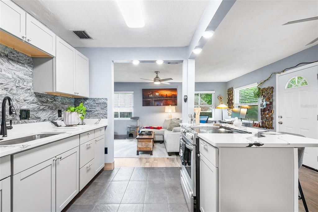 Open floorplan to living room