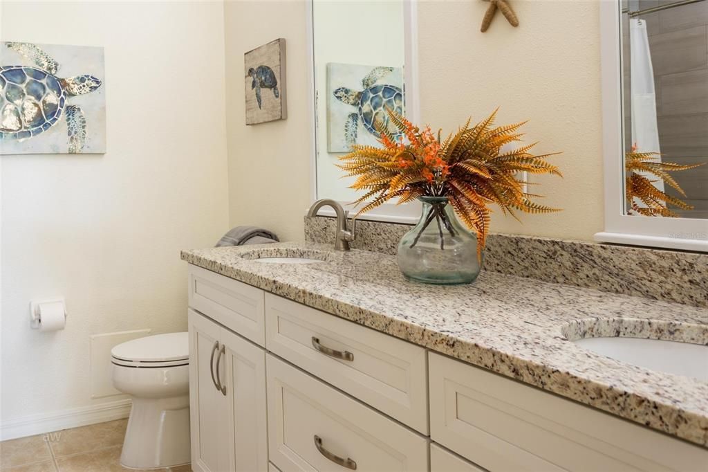 NEW Vanity With NEW Granite Counter, NEW Commode, NEW Mirrors