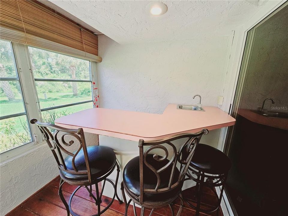 Enclosed Florida room with wet bar