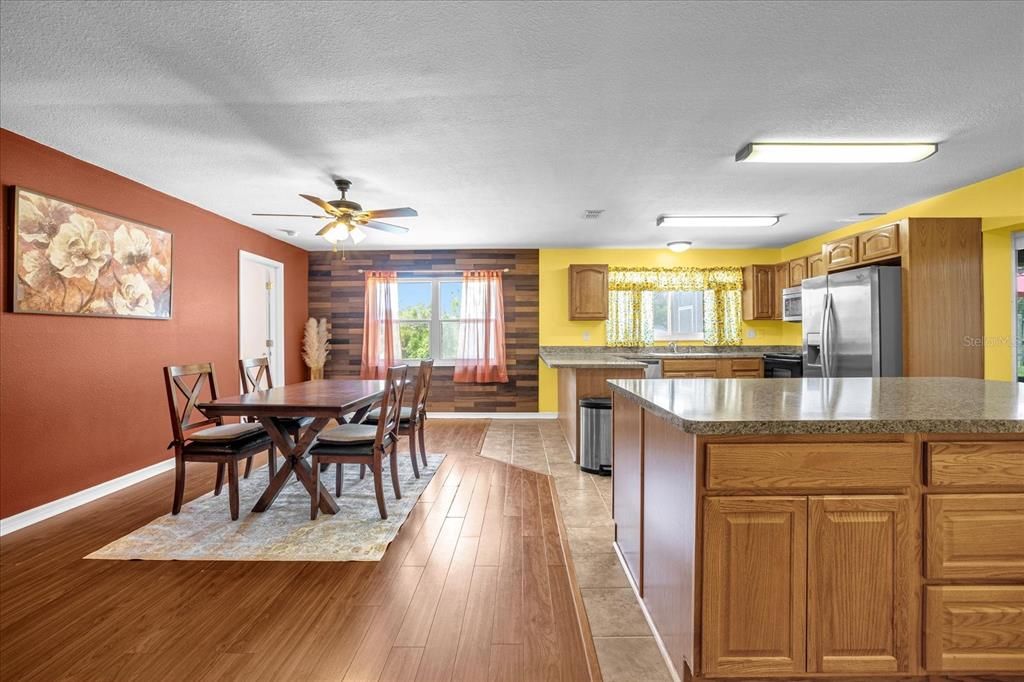 massive kitchen and dining/breakfast area