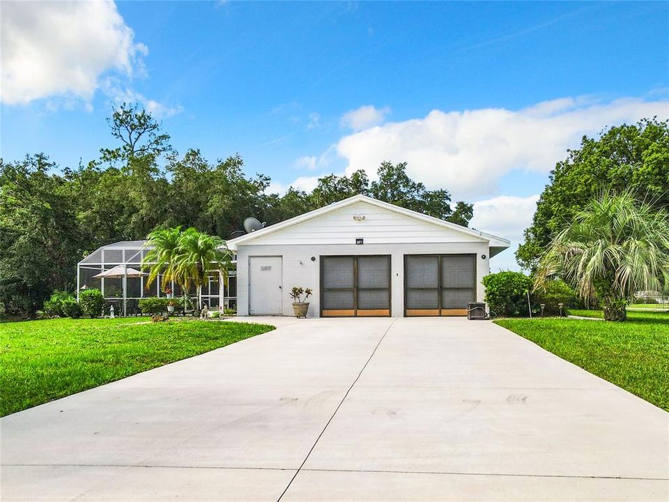 2 car side entry garage with new concrete driveway.