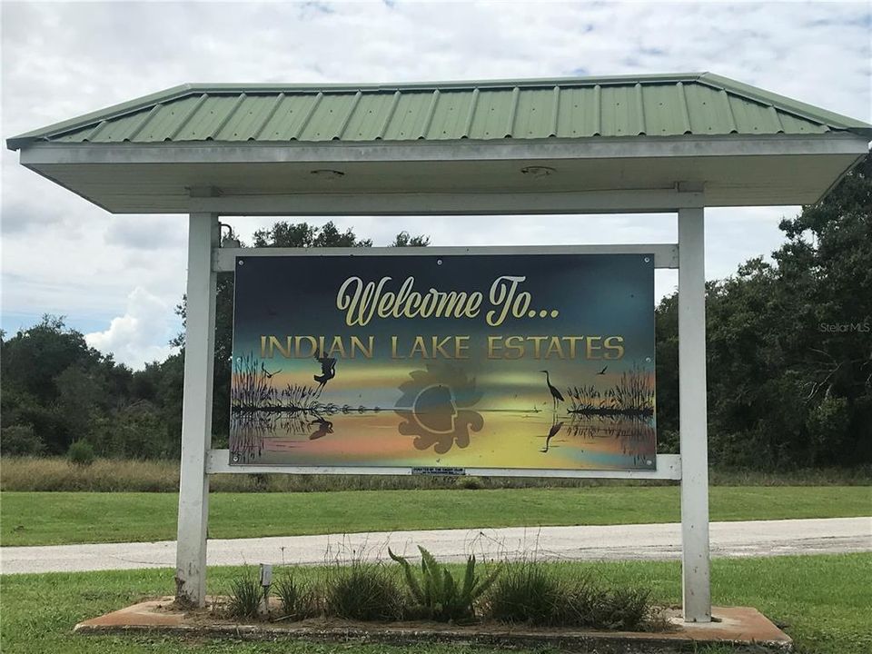 Entrance sign into Indian Lake Estates.