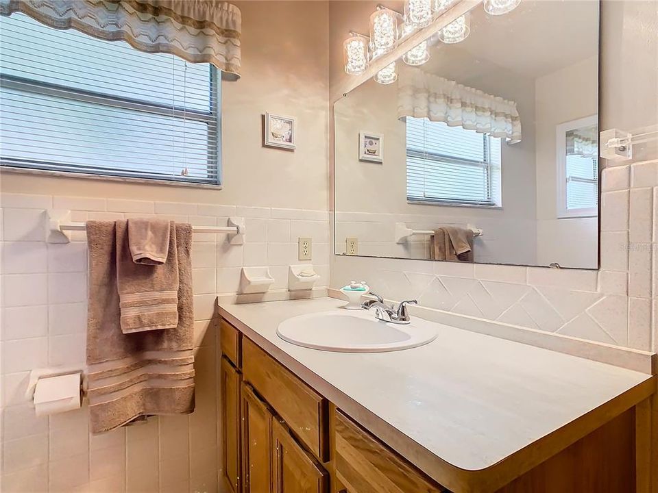 Large vanity in the guest bathroom.