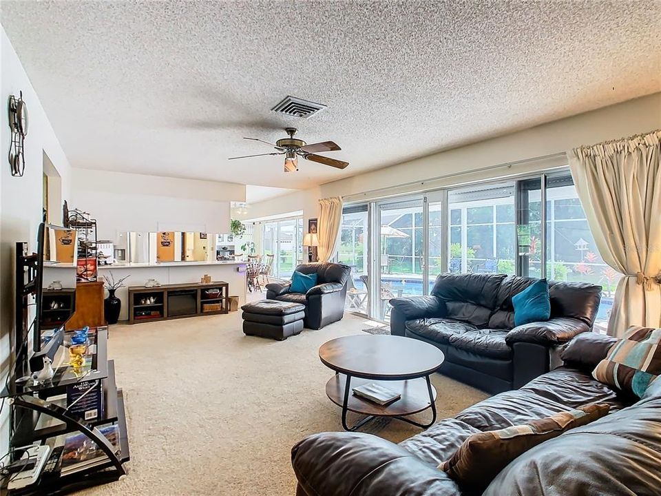 The family room opens to the kitchen.