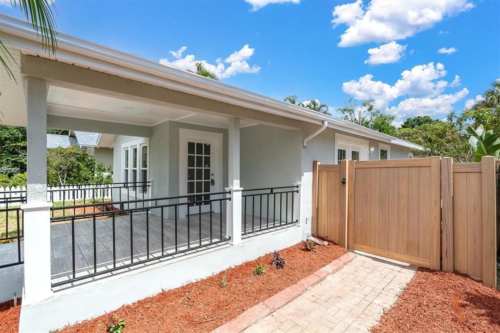 Open Front Porch and Private Side Entrance.