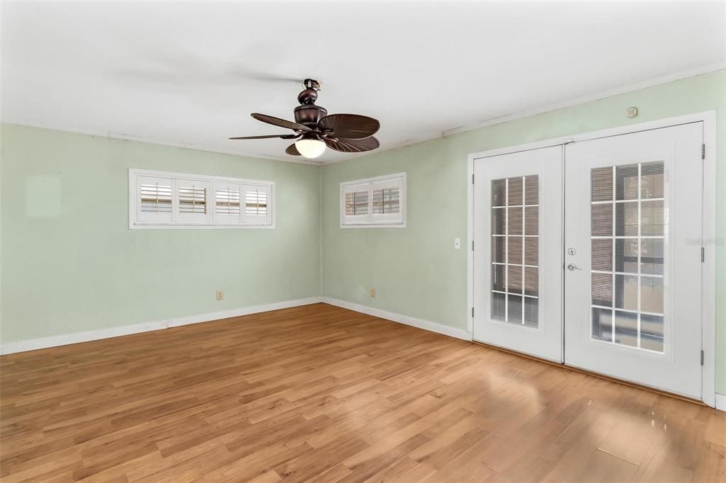 Family Room with French Doors