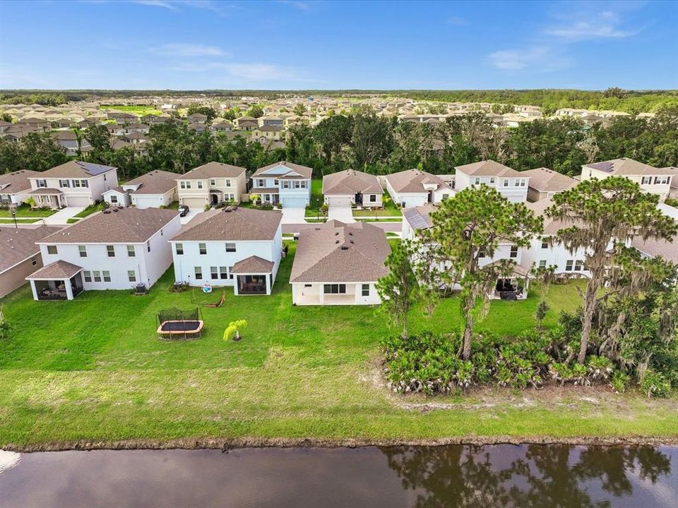 Aerial and Water View Behind Home